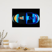 オレンジと青ガラスのシュールームカプセルポスター ポスター (キッチン)