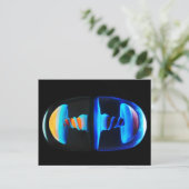 オレンジと青ガラスのShroomカプセルはがき ポストカード (スタンド正面)