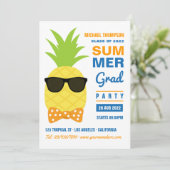 オレンジと青パイナップルサマーグラードパーティーインビタ 招待状 (スタンド正面)