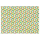 オレンジと青フローラ水色柑橘類 テーブルクロス (正面(横))