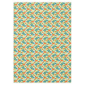 オレンジと青フローラ水色柑橘類 テーブルクロス (正面)