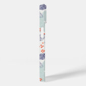 オレンジと青モダンの花模様 Case-Mate iPhoneケース (裏面 / 右)