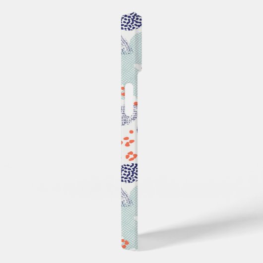 オレンジと青モダンの花模様 Case-Mate iPhoneケース (裏面 / 右)