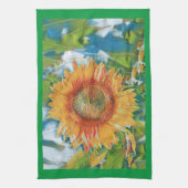 オレンジと黄色のひまわりキッチンタオル キッチンタオル (縦)