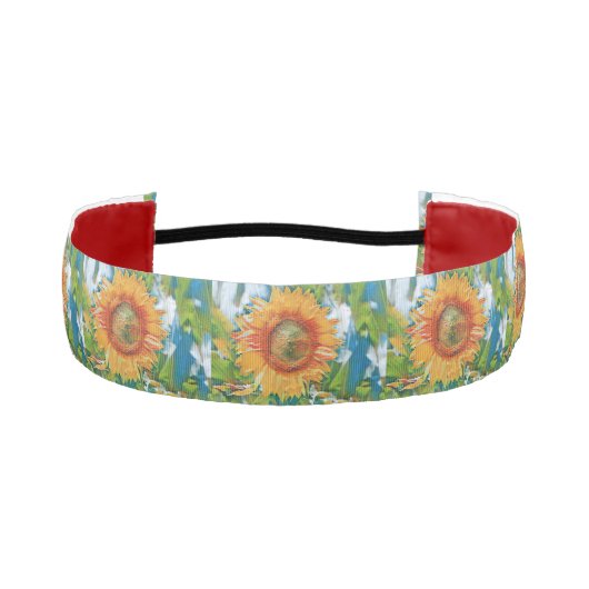 オレンジと黄色のひまわり黄色絵画の花 アスレチックヘッドバンド (正面)