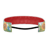 オレンジと黄色のひまわり黄色絵画の花 アスレチックヘッドバンド (裏面)