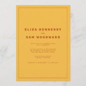 オレンジと黄色のウェスインスパイア・アンダリン結婚ス 招待状 (正面)