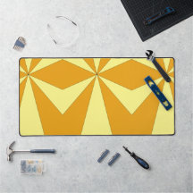 オレンジと黄色のジオメトリックデスクマット