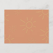 オレンジと黄色のスティック図サンポストカード ポストカード (正面)