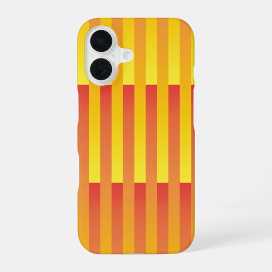 オレンジと黄色のストライプ柄 iPhone 16ケース (裏面)