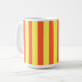 オレンジと黄色のストライプ コーヒーマグカップ