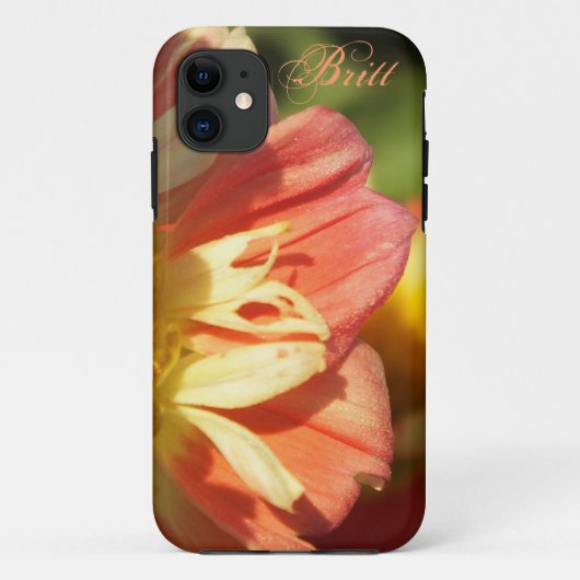 オレンジと黄色のダリアフラワーiPhone 5ケース Case-Mate iPhoneケース (裏面)