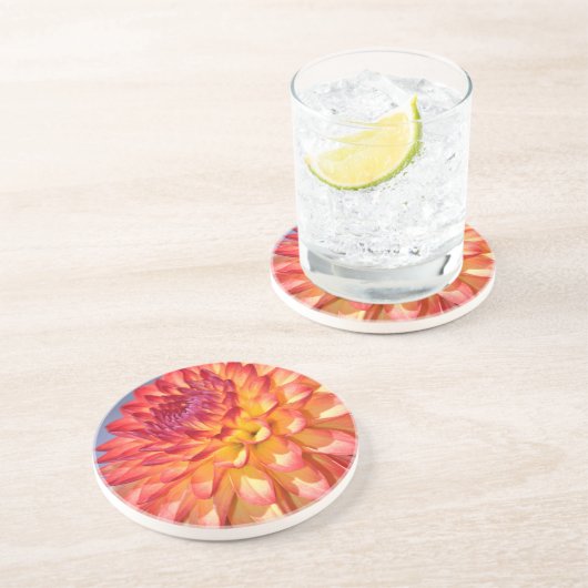 オレンジと黄色のダリア コースター (側面)