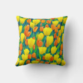 オレンジと黄色のチューリップ畑 クッション (裏面)