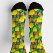 オレンジと黄色のチューリップ畑 ソックス (上部)