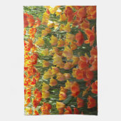 オレンジと黄色のチューリップ キッチンタオル (縦)