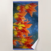 オレンジと黄色のチューリップ ビーチタオル (正面)