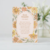 オレンジと黄色のデイジー赤ちゃんシャワー エンクロージャーカード (スタンド正面)