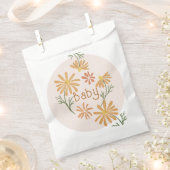 オレンジと黄色のデイジー赤ちゃんシャワー フェイバーバッグ (クリップ留めされた状態)