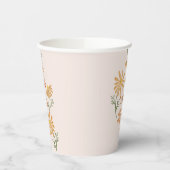 オレンジと黄色のデイジー赤ちゃんシャワー 紙コップ (左)