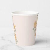 オレンジと黄色のデイジー赤ちゃんシャワー 紙コップ (右)