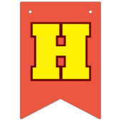 オレンジと黄色のハッピーバースデーで年齢を編集 バンティングフラッグ (第1の旗)