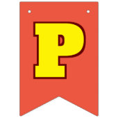 オレンジと黄色のハッピーバースデーで年齢を編集 バンティングフラッグ (第3の旗)