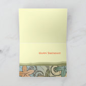 オレンジと黄色のハワイアンハッピーバースデーカード カード (内部)