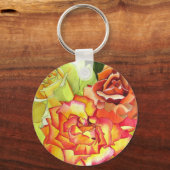 オレンジと黄色のバラの水彩画 キーホルダー (正面)