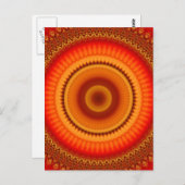 オレンジと黄色のフローラ曼荼羅 ポストカード (正面/裏面)