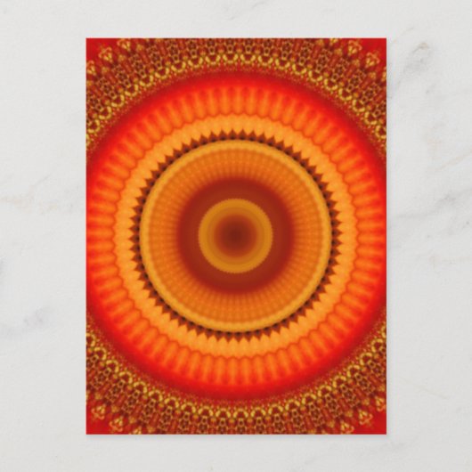 オレンジと黄色のフローラ曼荼羅 ポストカード (正面)