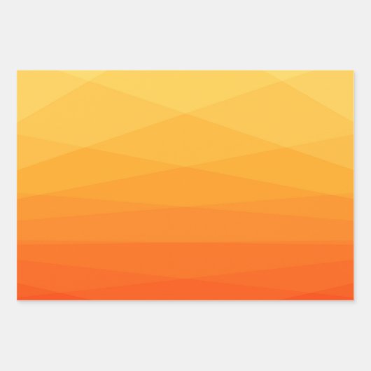 オレンジと黄色のポリゴン ラッピングペーパーシート (正面)