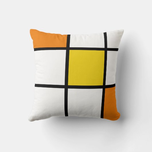 オレンジと黄色のモンドリアンスタイル クッション (裏面)