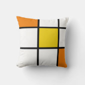 オレンジと黄色のモンドリアンスタイル クッション (正面)