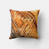 オレンジと黄色のライン付き抽象芸術 クッション (裏面)