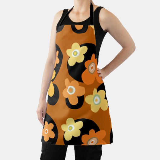 オレンジと黄色のヴィンテージの花 エプロン (インサイチュ)