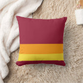 オレンジと黄色の境界線のあるブルゴーニュ クッション (ブランケット)