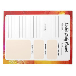 オレンジと黄色の大理石毎日To-Doリストのメモ帳 ノートパッド