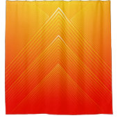 オレンジと黄色の幾何グラデーション的モダンデザイン シャワーカーテン (正面)