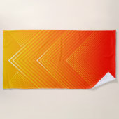 オレンジと黄色の幾何グラデーション的モダンデザイン ビーチタオル (正面)
