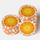 オレンジと黄色の抽象芸術万華鏡のように千変万化するパターン ポーカーチップ (積み重ね)