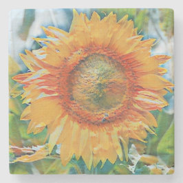 オレンジと黄色の日差し石コースター ストーンコースター