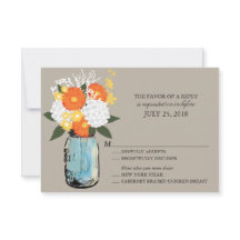 オレンジと黄色の柑橘系開花メイスンジャー | RSVP