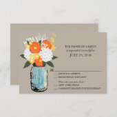 オレンジと黄色の柑橘系開花メイスンジャー | RSVP (正面/裏面)