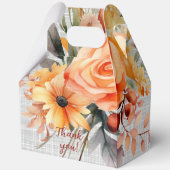 オレンジと黄色の水カラー花模様 フェイバーボックス (正面)