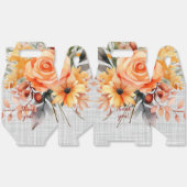 オレンジと黄色の水カラー花模様 フェイバーボックス (見開き)