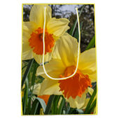 オレンジと黄色の水仙のフローラ ミディアムペーパーバッグ (裏面)