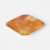 オレンジと黄色の水彩印刷紙プレート ペーパープレート (傾斜あり)