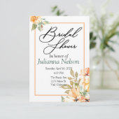 オレンジと黄色の水色のフローラ招待 招待状 (スタンド正面)