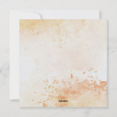 オレンジと黄色の水色のフローラ空白の結婚の シーズンカード (裏面)